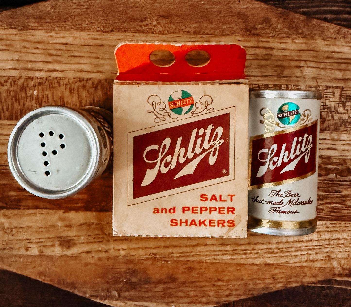 Vintage Schlitz Beer Salt & Pepper Shakers