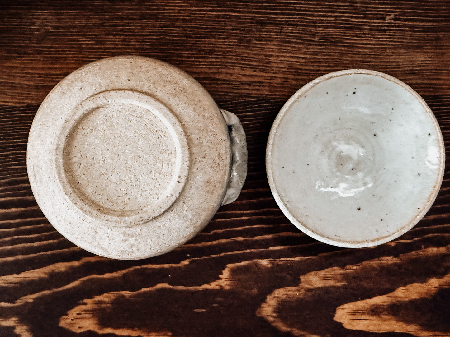 Painted Clay Pot with Lid