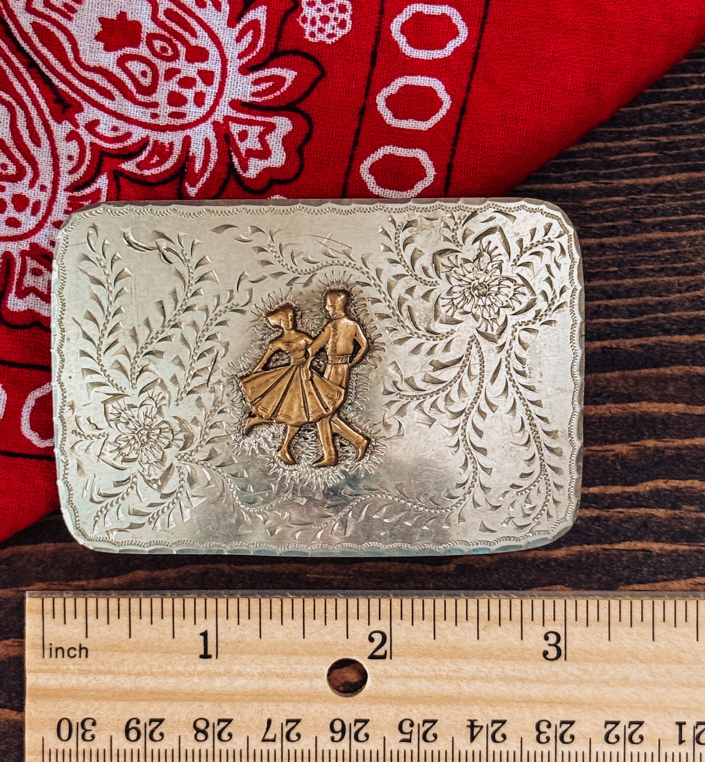 Vintage Square Dance Belt Buckle