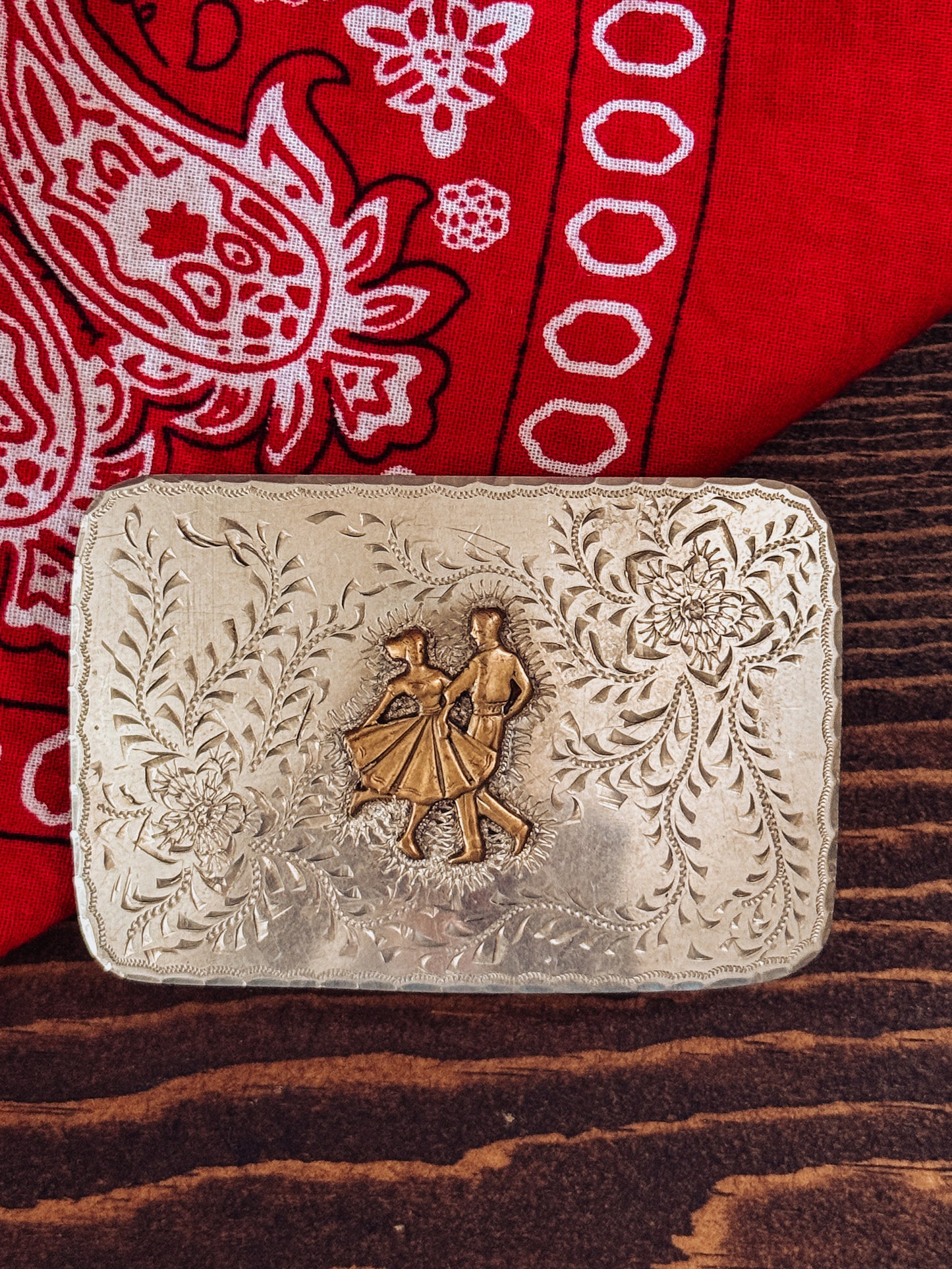 Vintage Square Dance Belt Buckle