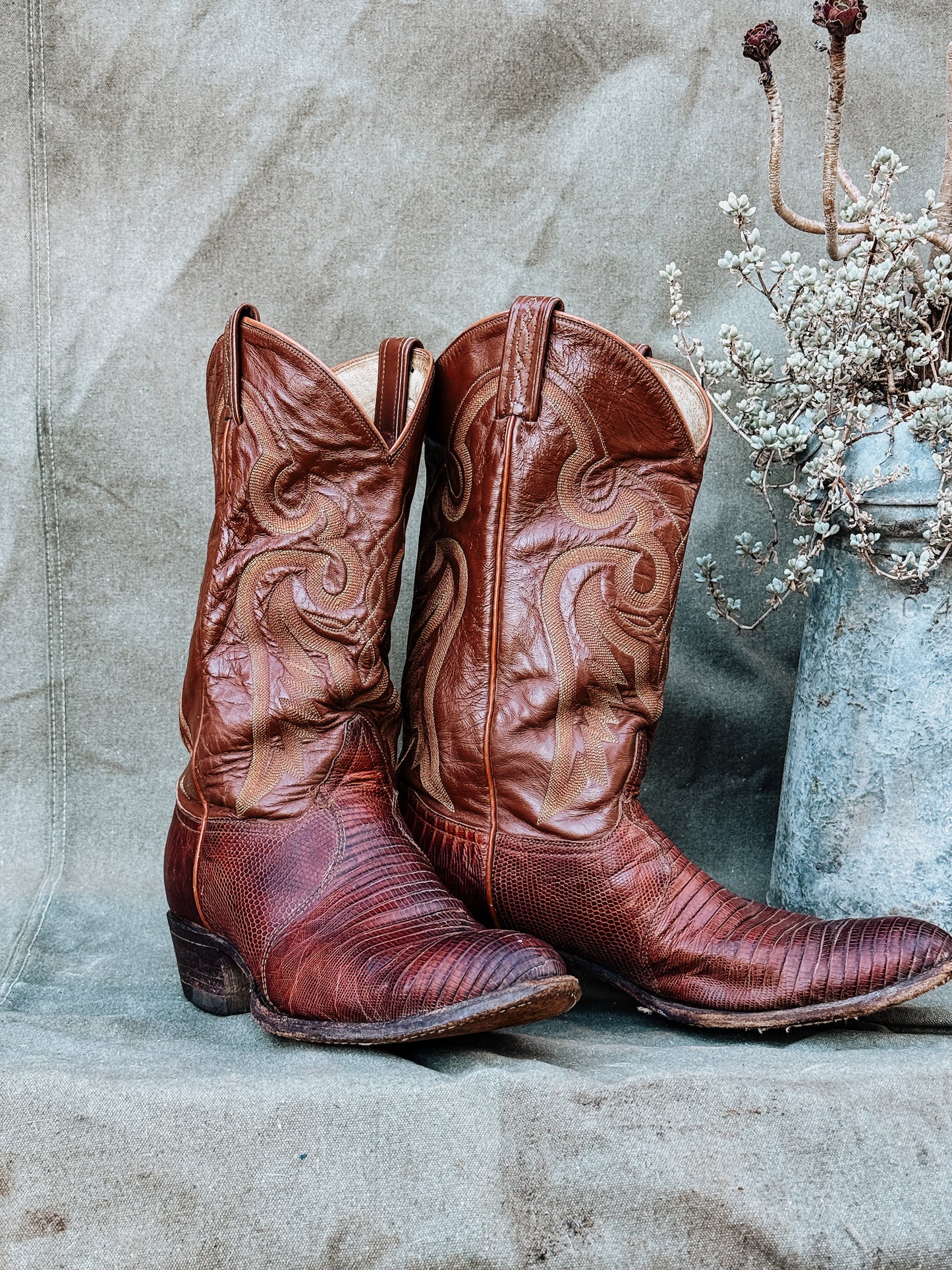 Vintage Tony Lama  Lizard Cowboy Boots