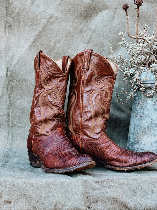 Vintage Tony Lama  Lizard Cowboy Boots