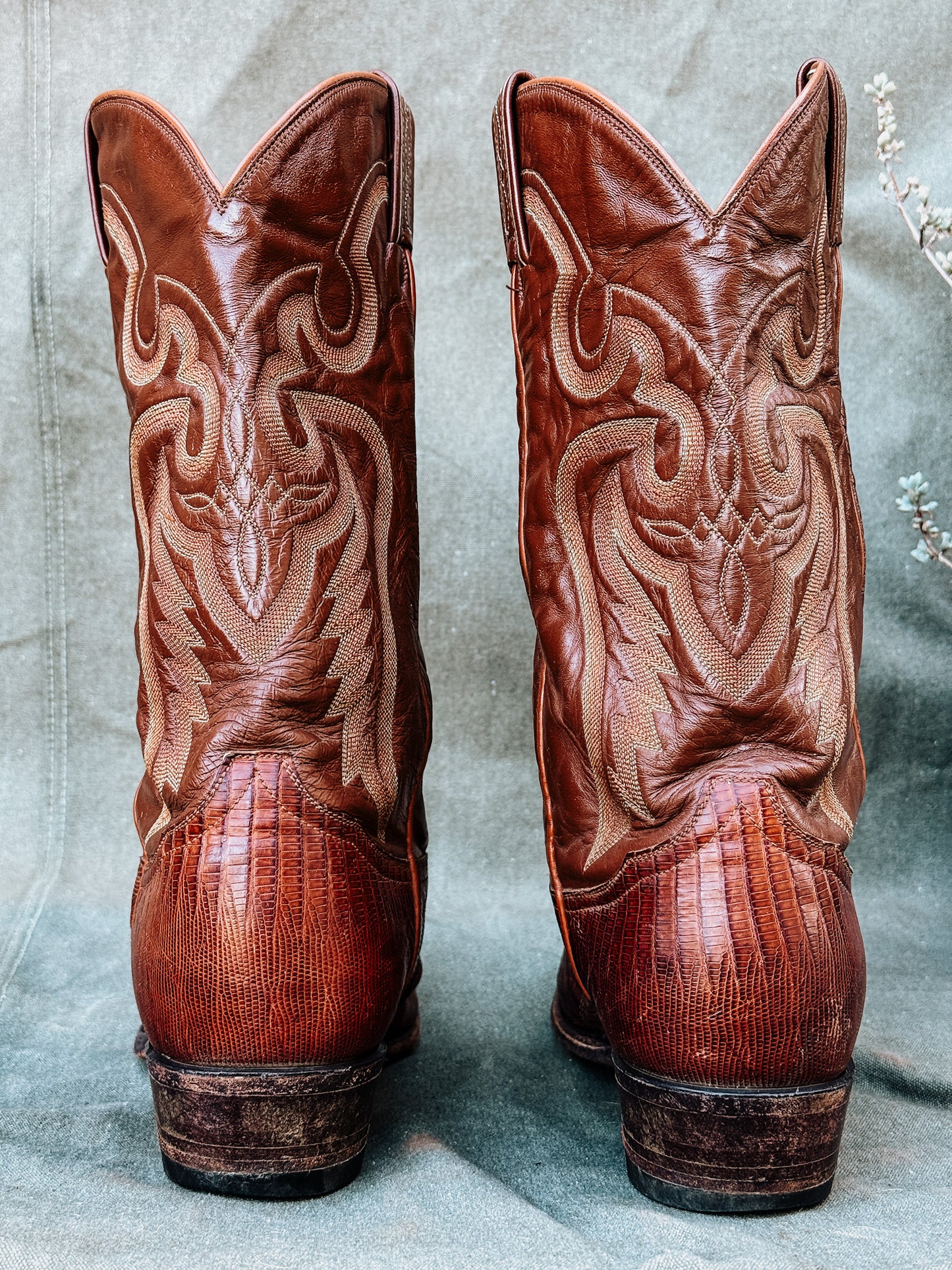Vintage Tony Lama  Lizard Cowboy Boots
