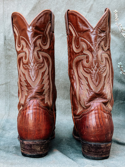 Vintage Tony Lama  Lizard Cowboy Boots