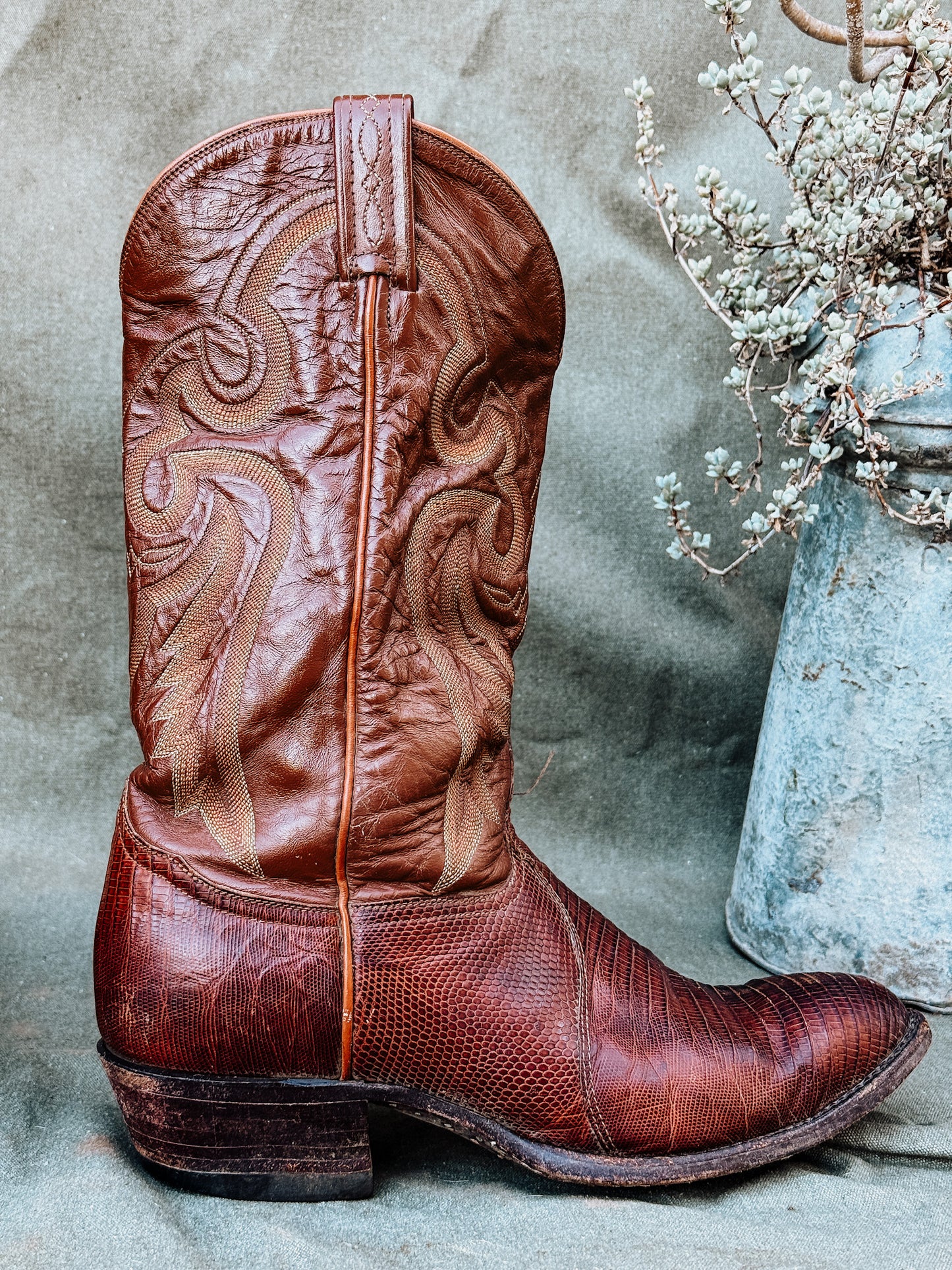Vintage Tony Lama  Lizard Cowboy Boots