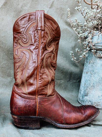 Vintage Tony Lama  Lizard Cowboy Boots