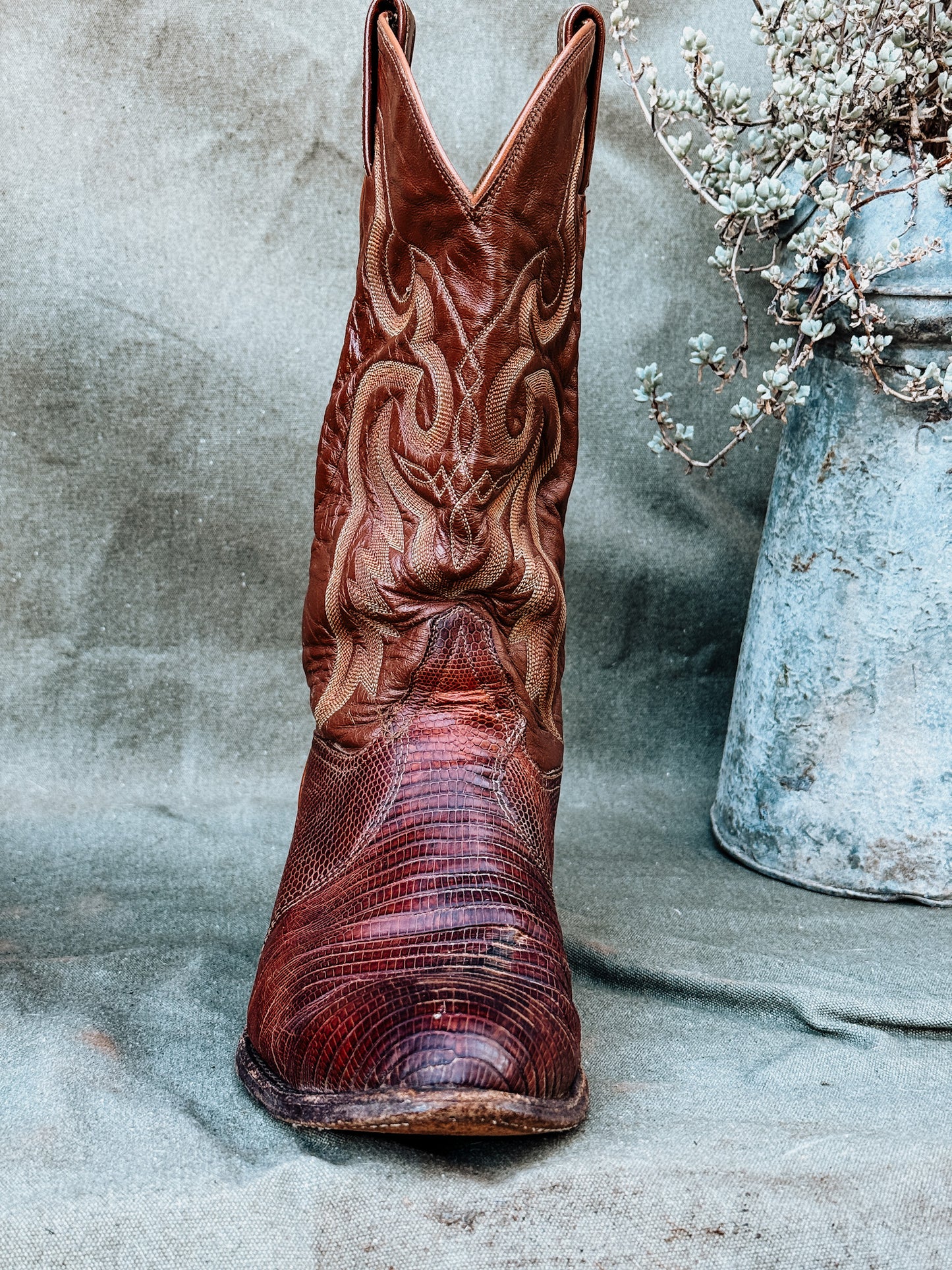 Vintage Tony Lama  Lizard Cowboy Boots