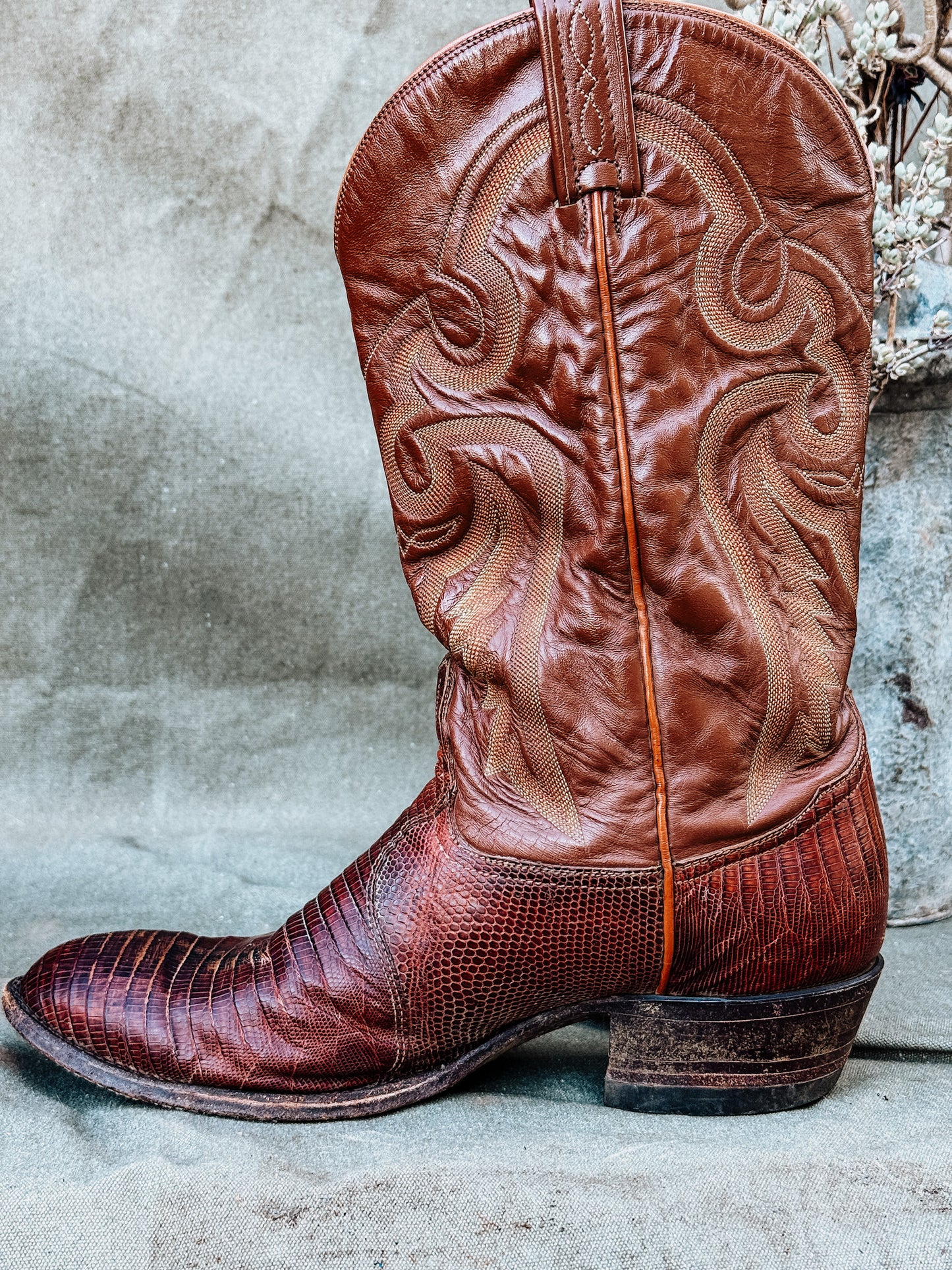 Vintage Tony Lama  Lizard Cowboy Boots