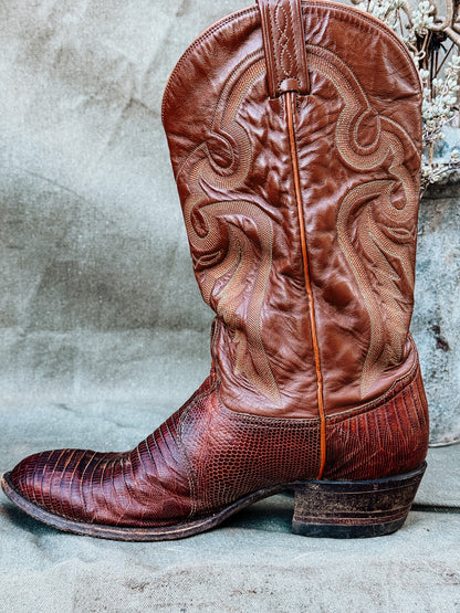 Vintage Tony Lama  Lizard Cowboy Boots