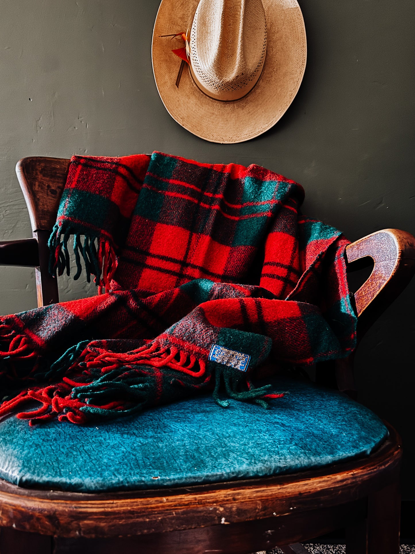 Vintage Pendleton Wool Tartan Blanket