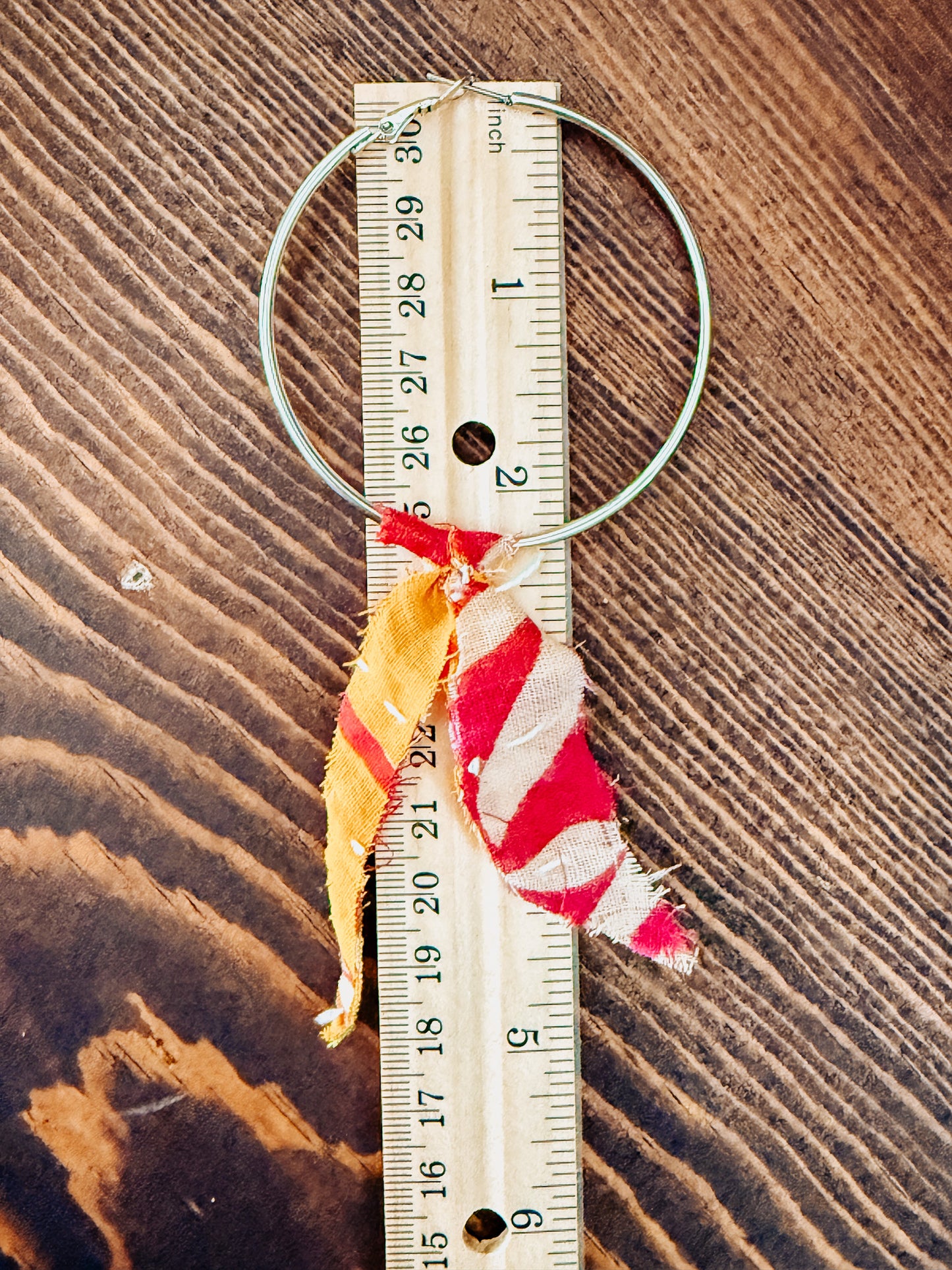 Handmade Hoop Earrings with Vintage Kantha Fabric
