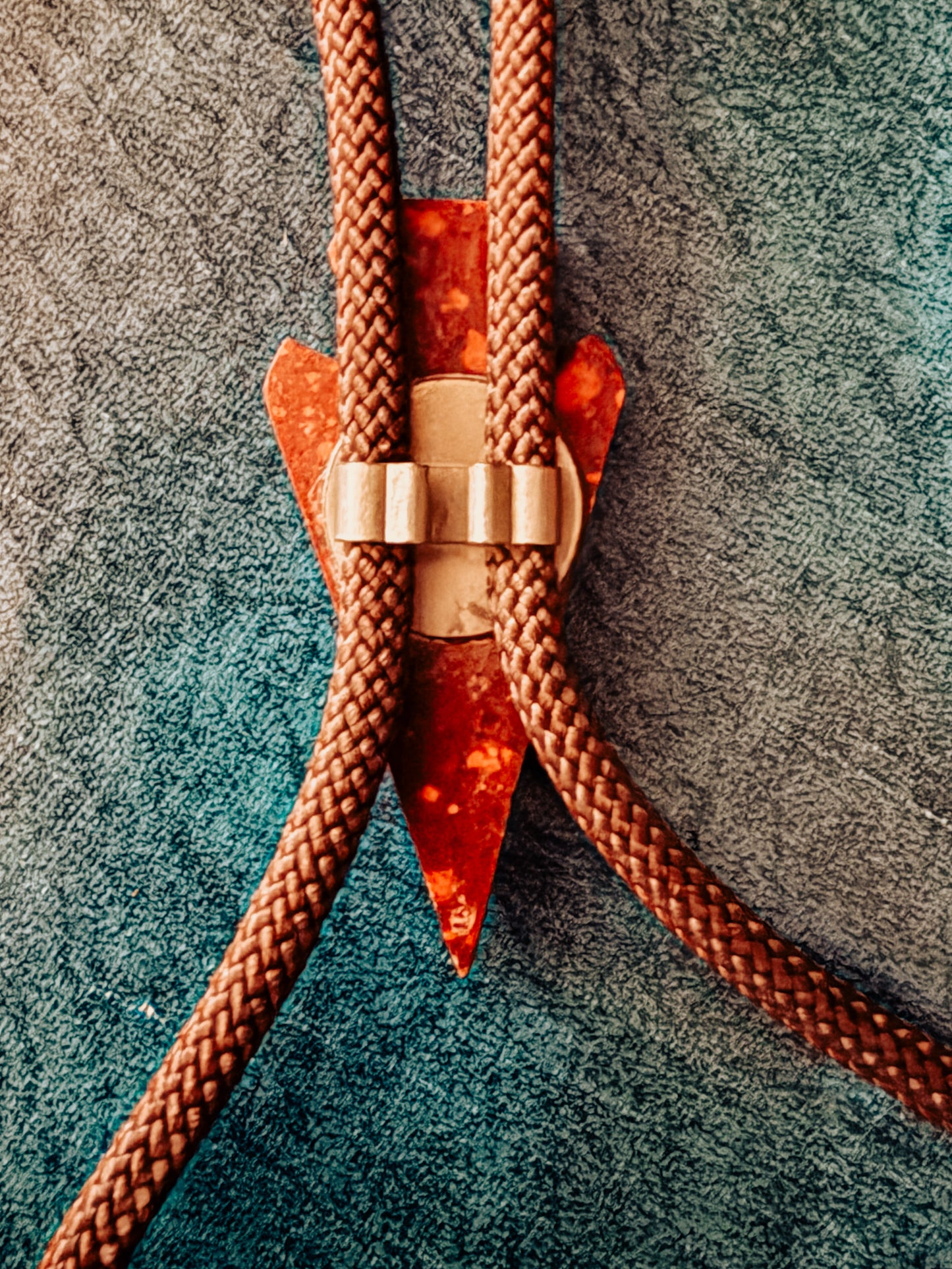 Arrowhead Bolo Tie with Hand Carving -Vintage