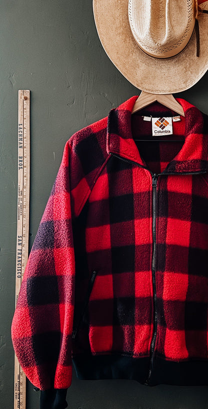 Columbia Buffalo Plaid Fleece Jacket -Vintage