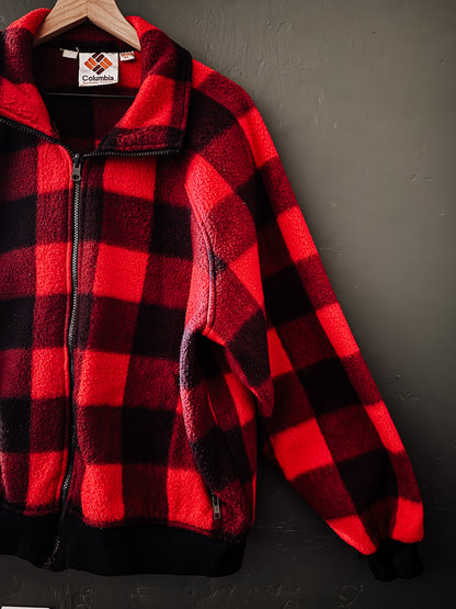 Columbia Buffalo Plaid Fleece Jacket -Vintage