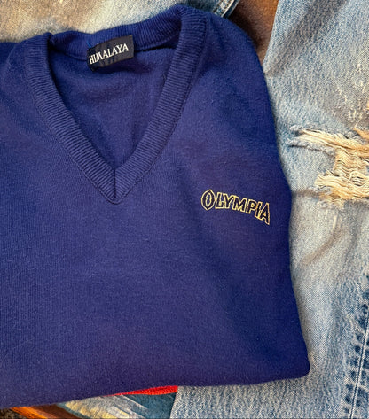 vintage olympia beer sweater, himalaya knit vintage, vintage union made sweater, retro beer knitwear