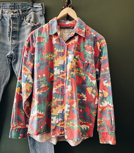 Southwestern Folk Art Shirt — Point One Classics | Vintage